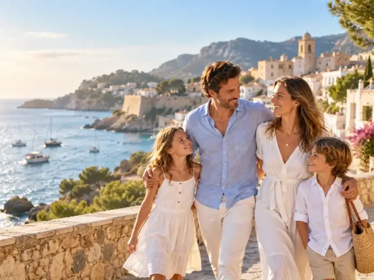 American family enjoying the Mediterranean lifestyle in Spain