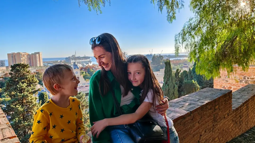 Young family enjoying life in Spain with children